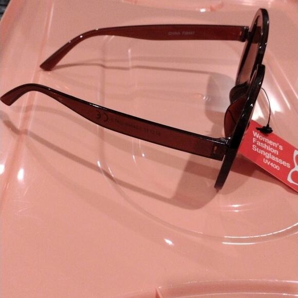 OVERSIZED SQUARE ROUND Brown Sunglasses Glamorous Summer Vacation Beach UV400 - Picture 5 of 11